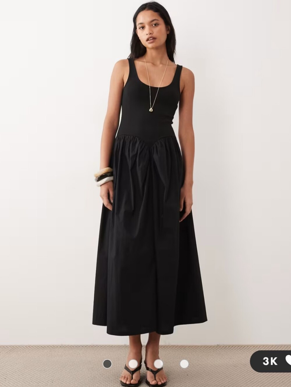 Asos Design Mixed Media Basque Waist Midi Dress Sz 6